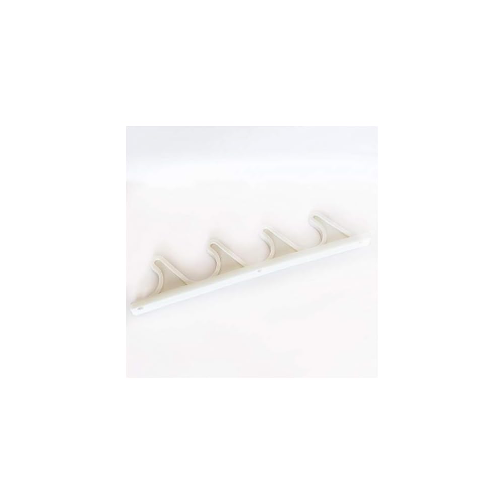 KOMORAX 4 pcs 4 Position Nylon Adjustment Brackets for Patio Outdoor Lawn Yard Furniture or Chaise Lounges, Replacement, Back Support, Back-Height Multi Position Adjuster 9 1/2" L x 1/2" W (White)