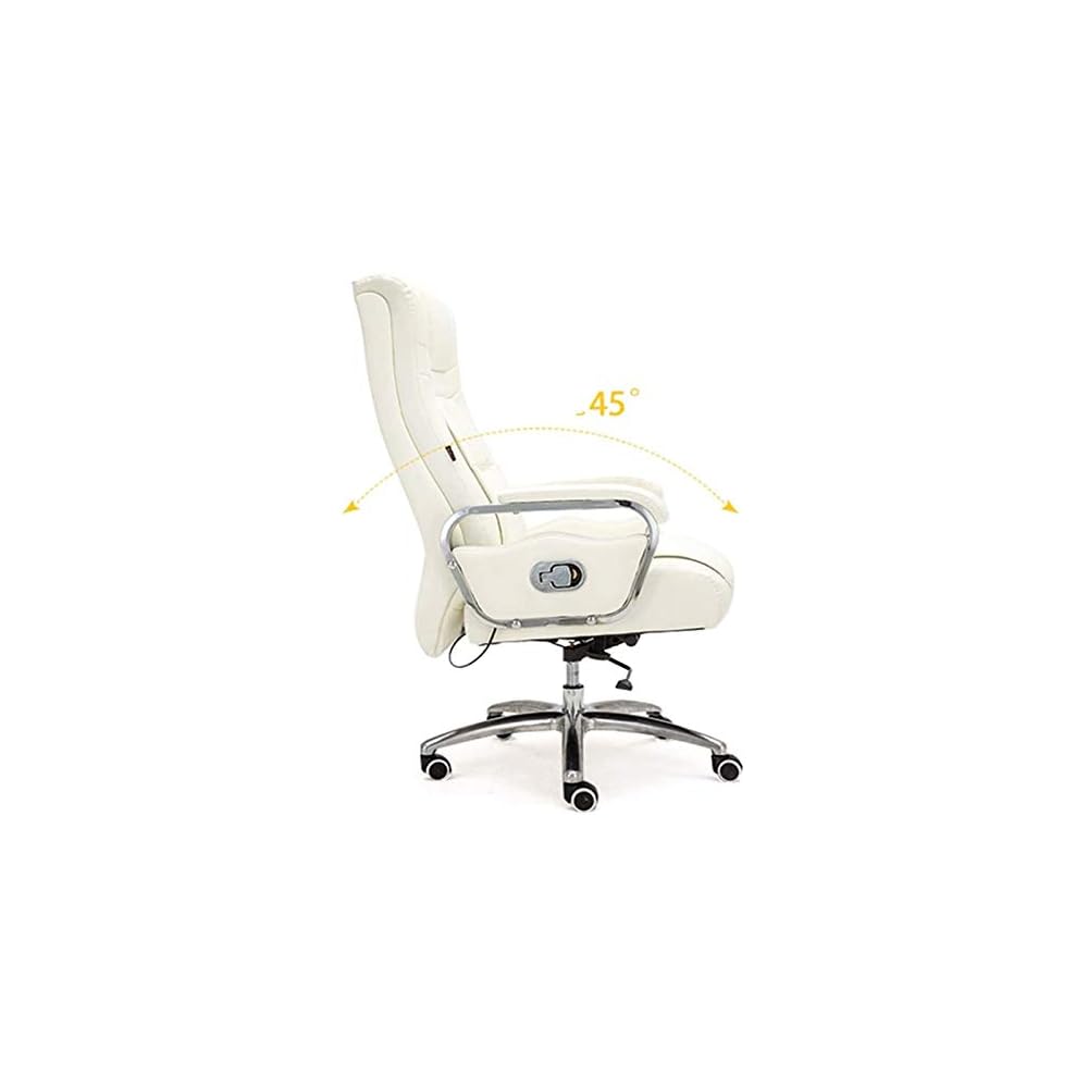 Multifunctional Boss Chair Swivel Chair High-Grade Business Chair Home Office Office Chair Ergonomic Design Lift Chair Swivel Racing Chair (Color : White Size : 84x48x59cm)