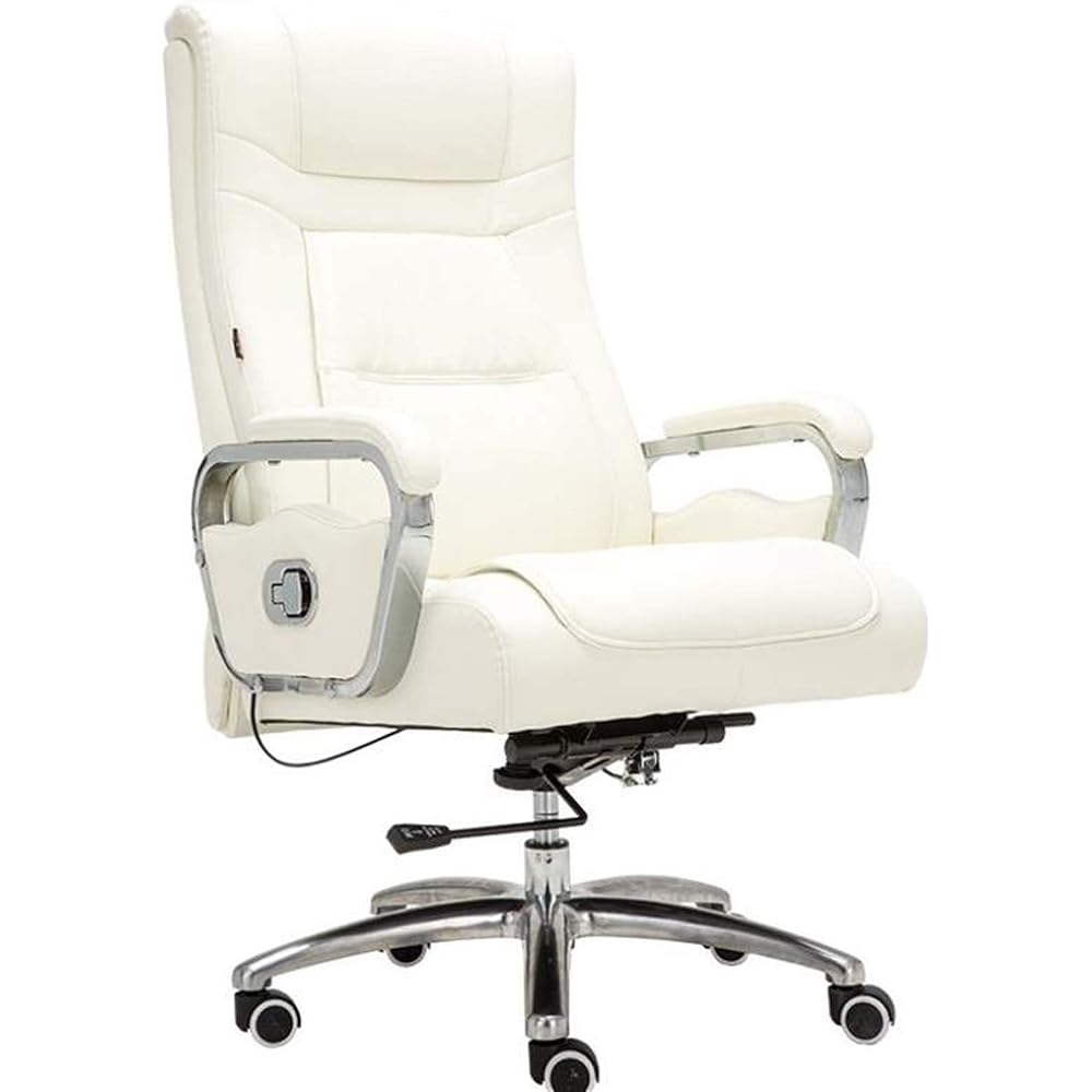 Multifunctional Boss Chair Swivel Chair High-Grade Business Chair Home Office Office Chair Ergonomic Design Lift Chair Swivel Racing Chair (Color : White Size : 84x48x59cm)