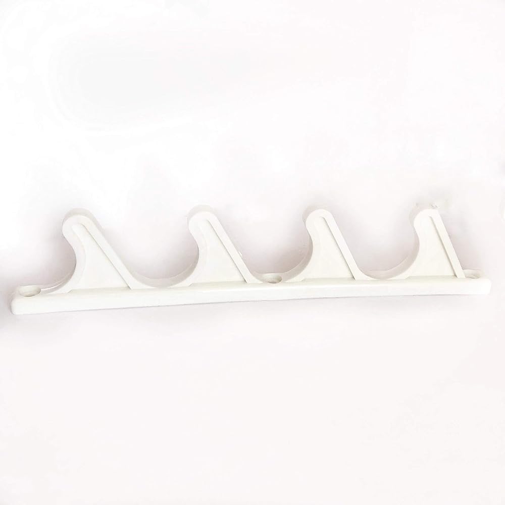 KOMORAX 4 pcs 4 Position Nylon Adjustment Brackets for Patio Outdoor Lawn Yard Furniture or Chaise Lounges, Replacement, Back Support, Back-Height Multi Position Adjuster 9 1/2" L x 1/2" W (White)